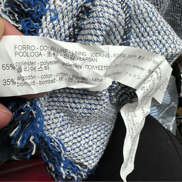 Zara Tweed Pinafore Dress Women’s XS Retro Style Apron Dress Fray Hem - Picture 12 of 13